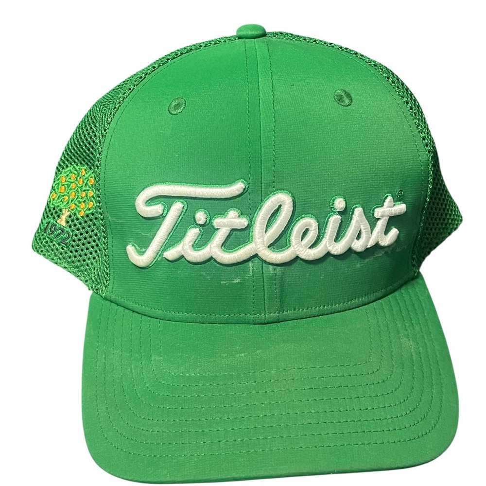 Titleist Bright Green Mesh Hat with White 1972 Logo excellent condition